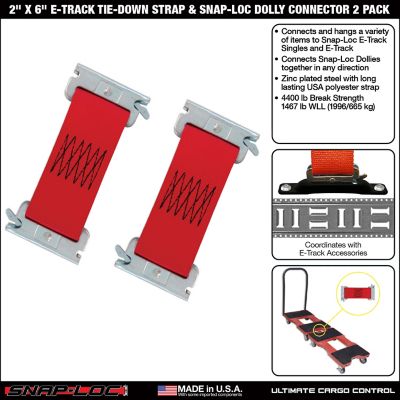 Image showing  2 in. x 6 in. E-Track Tie-Down Strap & Dolly Connector, 4,400 lb. 2 pk.