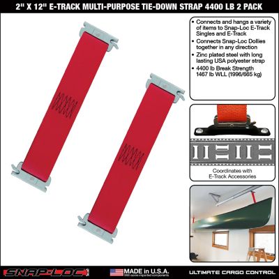Image showing  2 in. x 12 in. E-Track Multi-Purpose Tie-Down Strap, 4,400 lb. 2 pk.