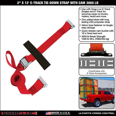 Image showing  2 in. x 12 ft. E-Track Tie-Down Strap with Cam, 3,000 lb.