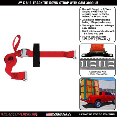 Image showing  2 in. x 8 ft. E-Track Tie-Down Strap with Cam, 3,000 lb.