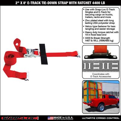 Image showing  2 in. x 8 ft. E-Track Tie-Down Strap with Ratchet, 4,400 lb.