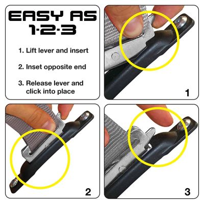 Image showing  2 in. x 16 ft. E-Track Tie-Down Strap with Cam Gray Import, 2,500 lb.