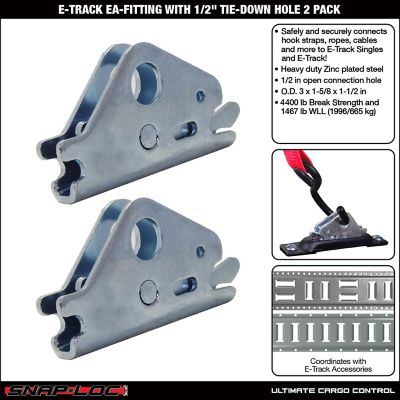Image showing  E-Track Ea-Fitting with 1/2 in. Tie-Down Hole, 2 pk.