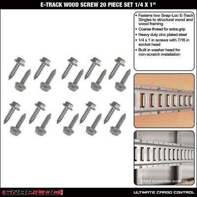 Image showing  E-Track Wood Screw 20 pc. Set 1/4 x 1 in.