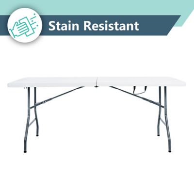 Image showing  6 ft. Peakform White Fold In Half Outdoor Table