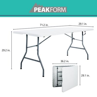 Image showing  6 ft. Peakform White Fold In Half Outdoor Table