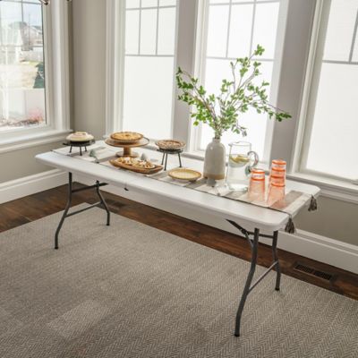 Image showing 8 th Peakform 6 ft. Peakform White Fold In Half Outdoor Table