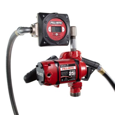 Fill-Rite 120V 25 GPM Cont Duty NPT Thread Bung Mounted Fuel Transfer Pump with 18 ft. Discharge Hose, NX25-120NB-AB