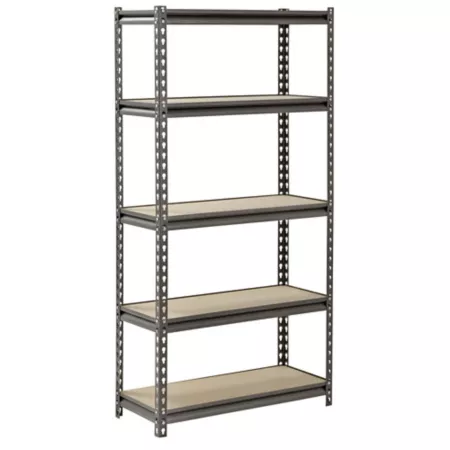 Muscle Rack 5-Tier Shelf 30 in x 12 in x 60 in Silver Vein Freestanding Shelving Units