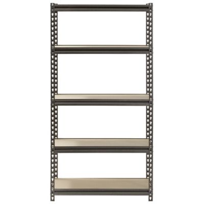 Image showing 7 th Muscle Rack 5-Tier 30 in. x 12 in. x 60 in. Shelving Unit, Silver Vein