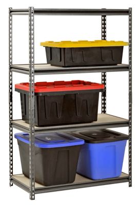 Muscle Rack 4-Tier 36 in. W x 18 in. D x 60 in. H Shelving Unit in Silver Vein