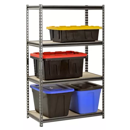 Muscle Rack 4-Tier Shelf 36 in x 18 in x 60 in Silver Vein Freestanding Shelving Units