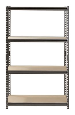 Image showing 5 th Muscle Rack 4-Tier 36 in. x 18 in. x 60 in. Shelving Unit, Silver Vein
