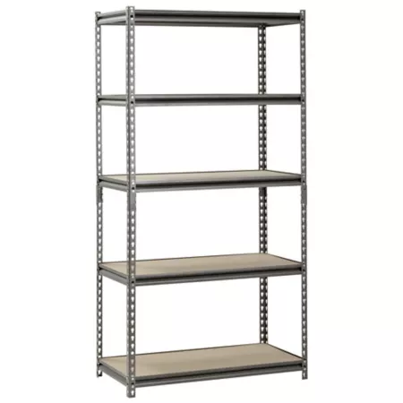 Muscle Rack 5-Tier Shelf 36 in x 18 in x 72 in Silver Vein Freestanding Shelving Units