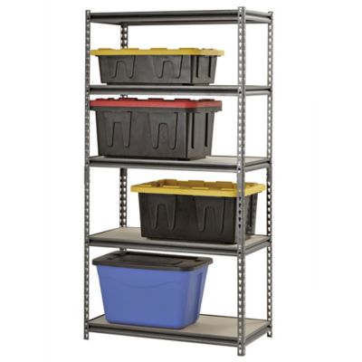 Image showing  5-Shelf 36 in. x 18 in. x 72 in. Shelving Unit, Silver Vein