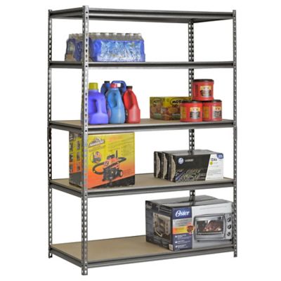 Image showing  5-Shelf 48 in. W x 24 in. D x 72 in. H Shelving Unit, Silver Vein