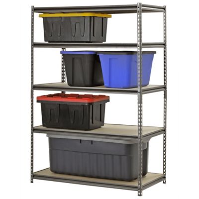 Image showing  5-Shelf 48 in. W x 24 in. D x 72 in. H Shelving Unit, Silver Vein