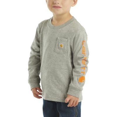 Image showing 1 th Carhartt Boys' Long-Sleeve Crew Neck Pocket T-Shirt