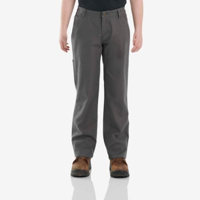 Image showing  Boys' Loose Fit Mid-Rise Rugged Flex Canvas Utility Bootcut Work Pants