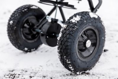 Image showing 6 th Yard Commander 50 lb. Capacity 10,000 sq. ft. Push Behind Broadcast Spreader, Corrosion Resistant Hopper, Adjustable Drop Rate