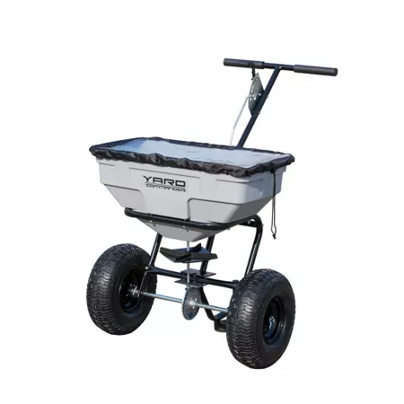 Yard Commander Commercial Push Spreader 125 lb Capacity 25 000 sq ft Corrosion Resistant Hopper Cover Drop Spreaders