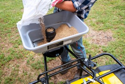 Image showing  80 lb. Capacity 12V ATV/UTV Spreader, Mounts to Front/Rear Utility Rack, Adjustable Drop Rate, Hopper Cover