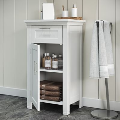 Image showing  Somerset Single Door Floor Cabinet, White