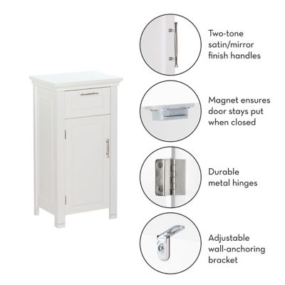 Image showing 6 th RiverRidge Home Somerset Single Door Floor Cabinet, White