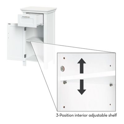 Image showing 7 th RiverRidge Home Somerset Single Door Floor Cabinet, White