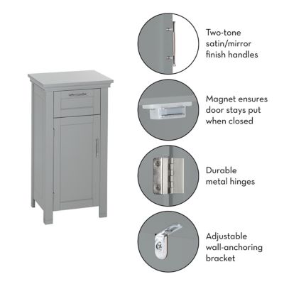 Image showing 5 th RiverRidge Home Somerset Single Door Floor Cabinet, Gray