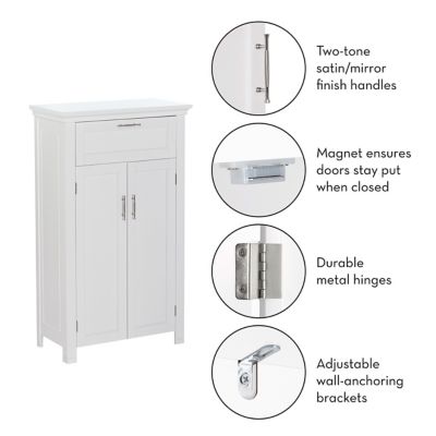 Image showing 5 th RiverRidge Home 23.6 in. W x 40.25 in. H x 11.81 in. D Somerset 2-Door Floor Cabinet, White