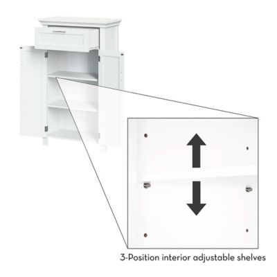 Image showing 7 th RiverRidge Home 23.6 in. W x 40.25 in. H x 11.81 in. D Somerset 2-Door Floor Cabinet, White