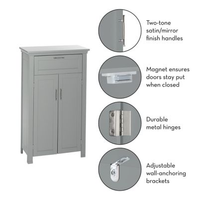 Image showing 5 th RiverRidge Home 23.6 in. W x 40.25 in. H x 11.81 in. D Somerset 2-Door Floor Cabinet, Gray