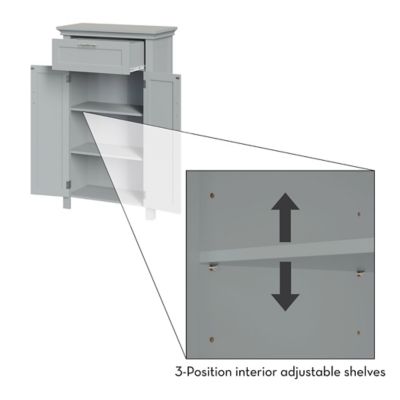 Image showing 6 th RiverRidge Home 23.6 in. W x 40.25 in. H x 11.81 in. D Somerset 2-Door Floor Cabinet, Gray