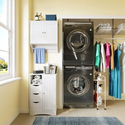 Image showing  Ashland 1-Door, 3-Drawer Floor Cabinet, White