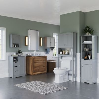 Image showing  Ashland Single Door Wall Cabinet, Gray