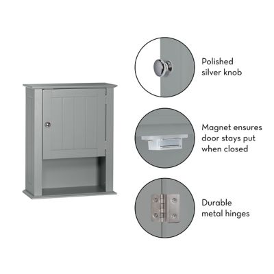 Image showing  Ashland Single Door Wall Cabinet, Gray