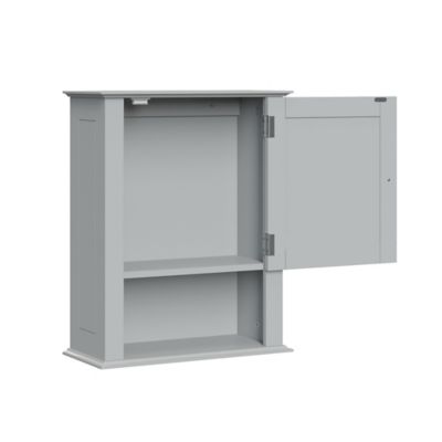 Image showing 5 th RiverRidge Home Ashland Single Door Wall Cabinet, Gray