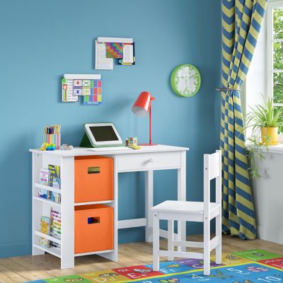 Image showing  Kids Desk and Chair Set with Cubbies and Bookracks