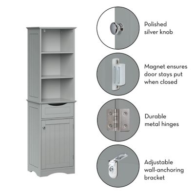 Image showing  Ashland Tall Cabinet, Gray