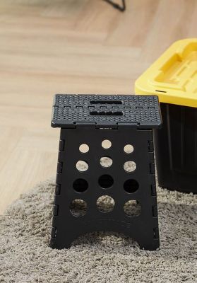 Image showing  15 in. 385 lb. lb. Capacity Folding Step Stool, Black, SS-15