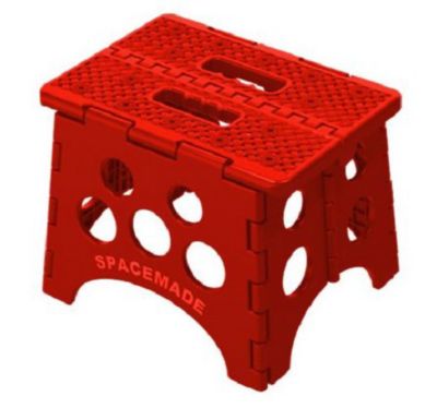 Spacemade 9 in. Folding Step Stool, Red, SS-9R