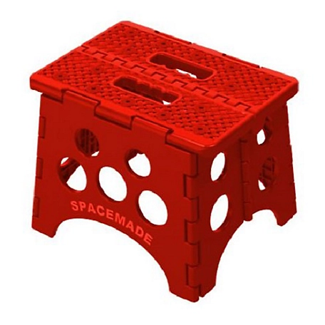 Spacemade 9 in. Folding Step Stool, Red, SS-9R