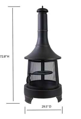 Image showing 7 th Deko Living 29.5 in. Rimasco Chimney Wood-Burning Fire Pit