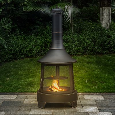 Image showing 8 th Deko Living 29.5 in. Rimasco Chimney Wood-Burning Fire Pit