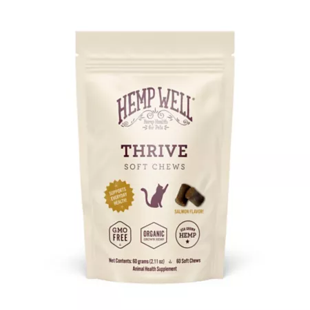 Well Thrive Cat Soft Chews Hemp 60 ct Cat Skin & Coat Supplements