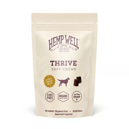 Well Thrive Dog Soft Chews Hemp - 30 ct Dog Skin & Coat Supplements