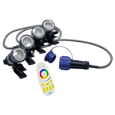 Airmax RGBW LED 4 Light Set 250 ft. Cord and Remote