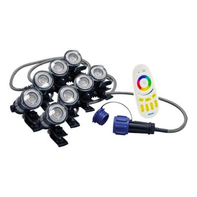 Airmax RGBW LED 8 Light Set 100 ft. Cord and Remote