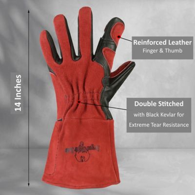 Image showing  Grain Cowhide Removable Finger Welding & Work Glove